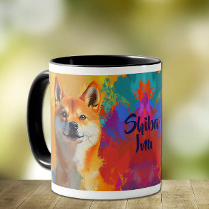 Caneca Shiba Inu Dog Paint Impressionista