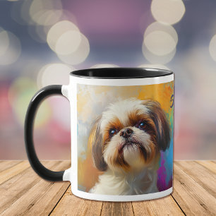 Caneca Shih Tzu Paint Impressionista
