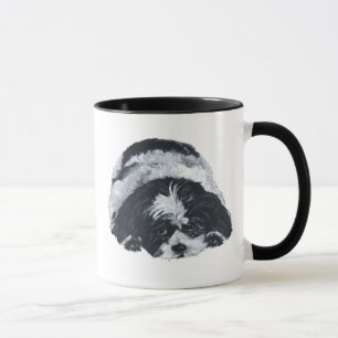 Caneca Shih Tzu Preto e Branco
