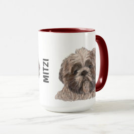 Caneca Shih Tzu Watercolor Mug Personalizado