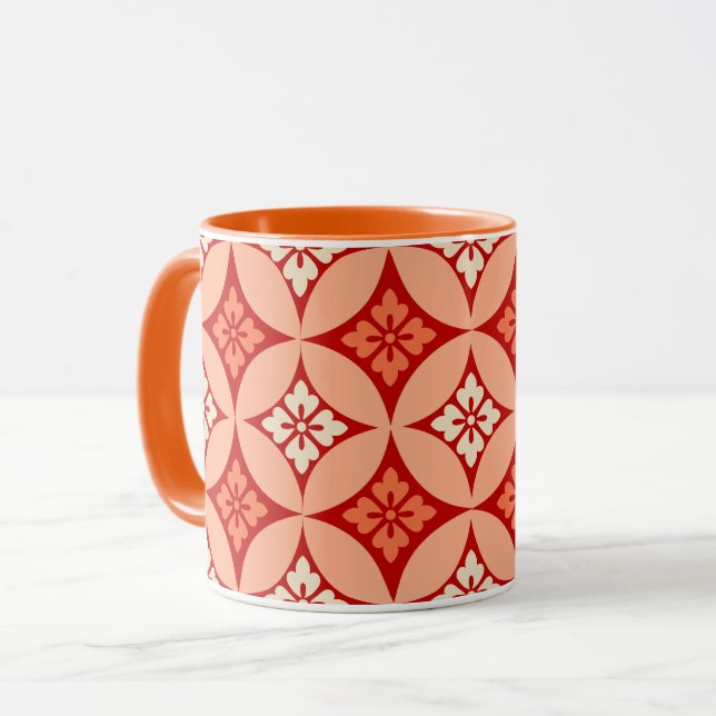 Caneca Shippo com Flower Motif, tangerina laranja (Frente Esquerda)