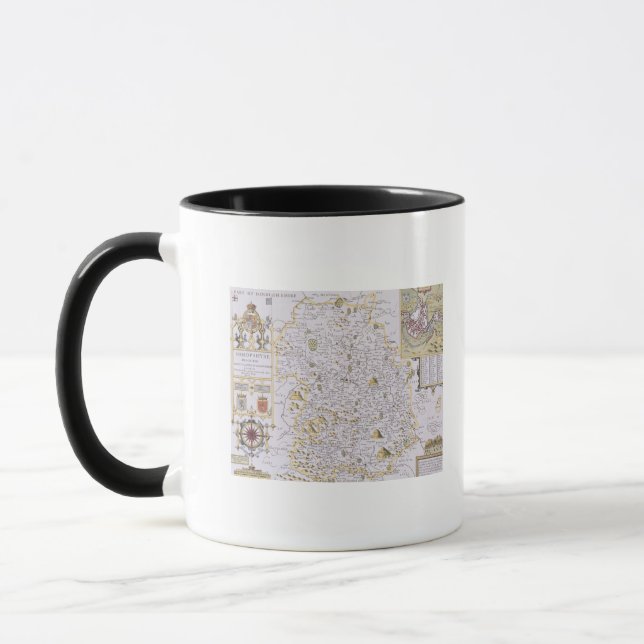 Caneca Shropshyre, gravado por Jodocus Hondius (Esquerda)