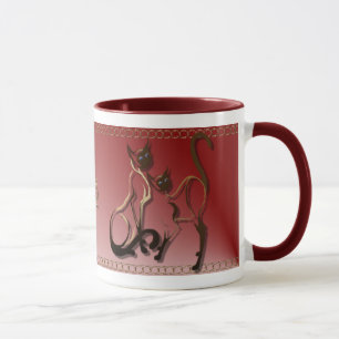Caneca Siamese de 2 gatinhos