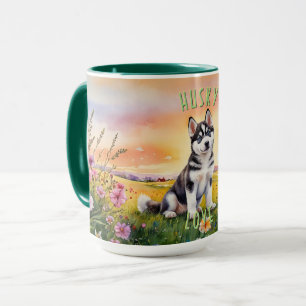 Caneca Siberian Husky Puppy Sunrise