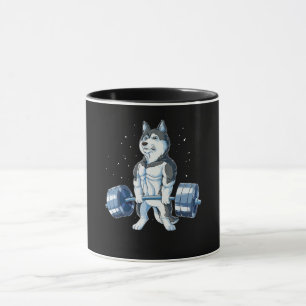 Caneca Siberian Husky Weky Levantando Homens Engraçados