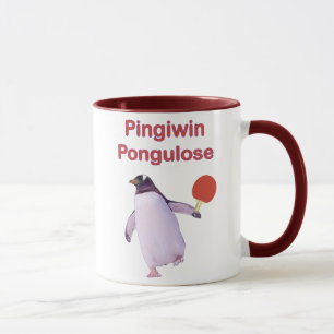 Caneca sibilo Pong do pinguim do uLose do iWin