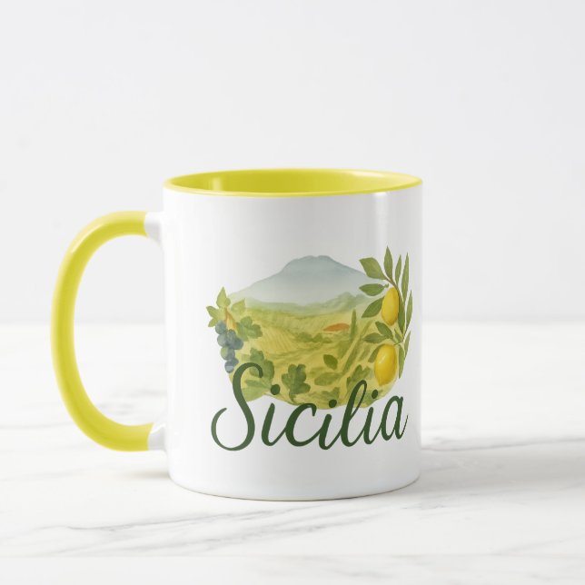 Caneca Sicilia Mt.Etna Design Mug (Esquerda)