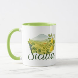 Caneca Sicilia Mt.Etna Design Mug