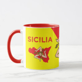 Caneca Sicília Sicília Bandeira da Sicília Trinacria