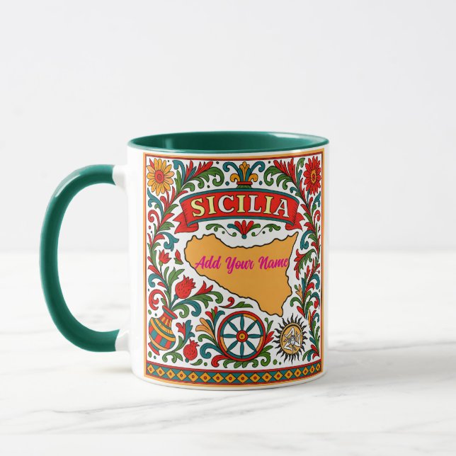 Caneca Sicilia Sicilian Design (customize with name) (Esquerda)