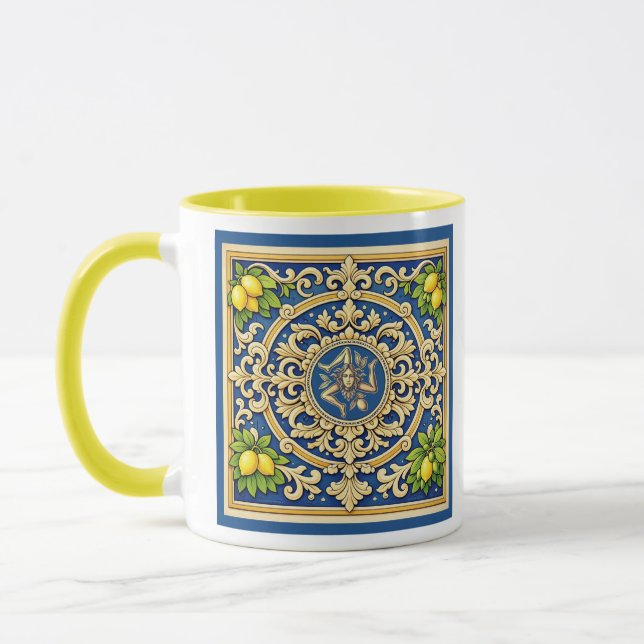 Caneca Sicilia Trinacria design siciliano  (Esquerda)