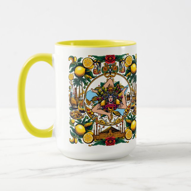 Caneca Sicilian Trinacria Design  (Esquerda)