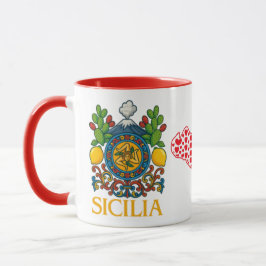 Caneca Sicilian Trinacria Design  Coffee Mug