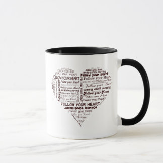 Caneca Siga seu coração preto e branco
