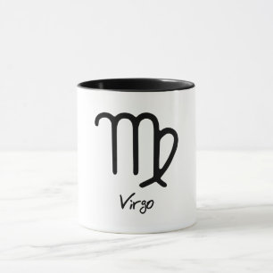 Caneca Signo de Virgem do Zodíaco em Fundo Branco