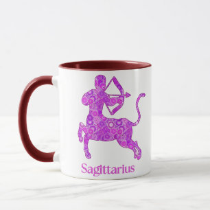 Caneca Signo do zodíaco de Sagitário em roxo ametista
