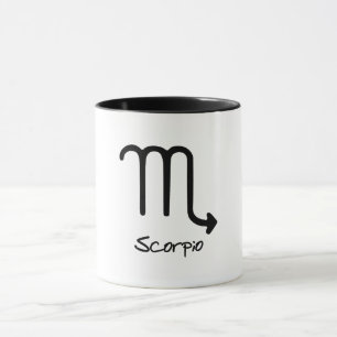 Caneca Signo Zodiacal de Escorpião em Fundo Branco