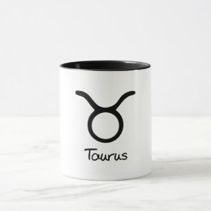 Caneca Signo Zodiacal de Touro em Fundo Branco