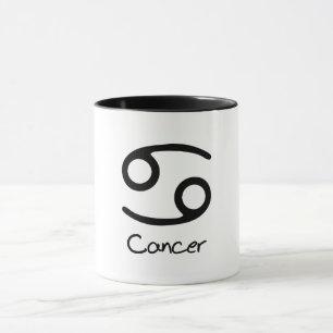 Caneca Signo Zodíaco de Câncer em Fundo Branco