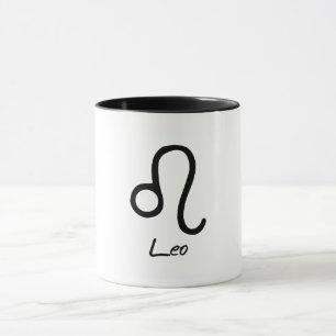 Caneca Signo Zodíaco de Leão em Fundo Branco