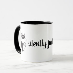 Caneca Silenciosamente julgando o [gato preto]
