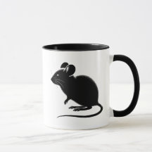 Silhouette d’un rat noir, design moderne.