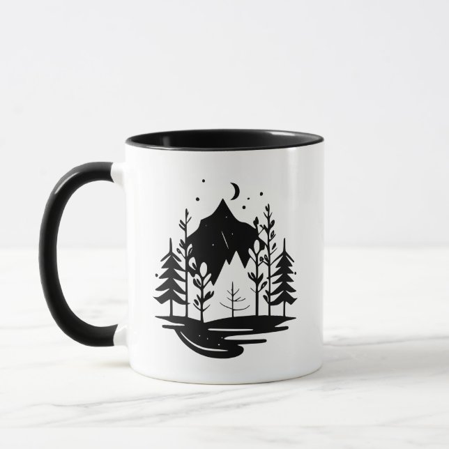 Caneca Silhouette das Montanhas Florestais (Esquerda)