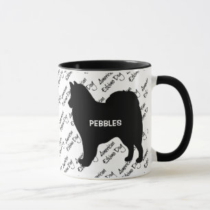 Caneca Silhouette de Cachorro Eskimo Americano PERSONALIZ
