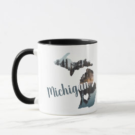 Caneca Silhouette Michigan Com Tipografia