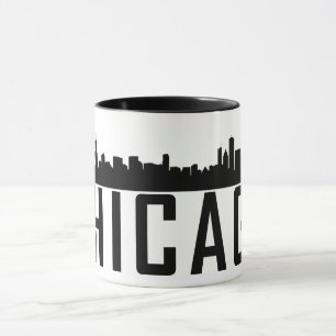 Caneca Silhouette Panorâmica de Chicago Moderna