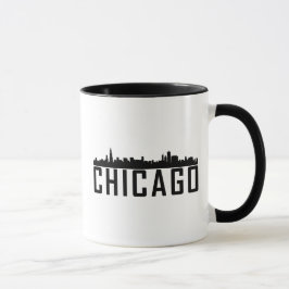 Caneca Silhouette Skyline da Cidade Moderna de Chicago