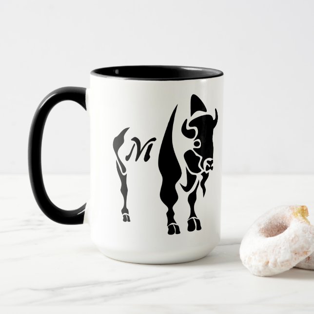 Caneca Silhout Black Buffalo (Com Donut)