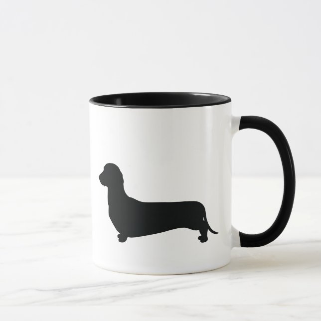 Caneca Silhueta básica do Dachshund (Direita)