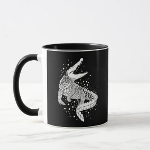 Caneca Silhueta branca animal - Crocodilo