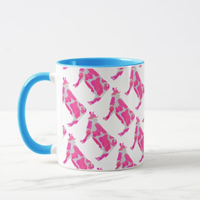 Caneca Silhueta branca e rosa-vaca (Esquerda)