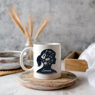 Caneca Silhueta da Mente Criativa | Arte Personalizada 