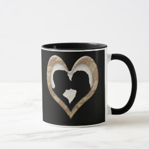 Caneca Silhueta de beijos de Casal (Coração de Camouflage