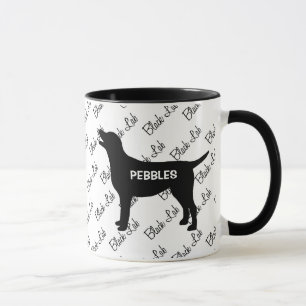 Caneca Silhueta de cachorro preto PERSONALIZADO