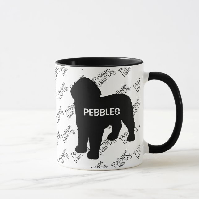 Caneca Silhueta de Cães de Água em Português PERSONALIZAD (Direita)