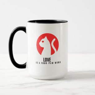 Caneca Silhueta de Gato de Amor Luminoso