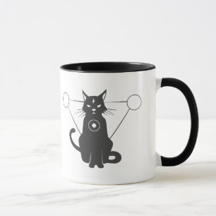 Caneca Silhueta de gato mágico - Escolher cor de fundo