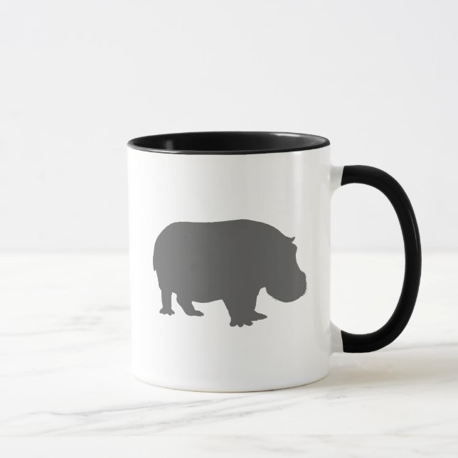 Caneca Silhueta de Hipopótamo Cinza (Direita)