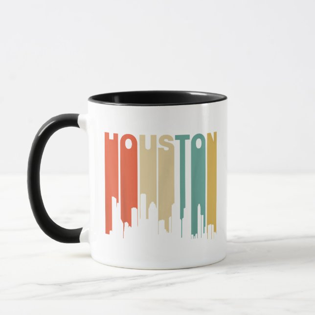 Caneca Silhueta de Houston Texas estilo retrô dos anos 19 (Esquerda)