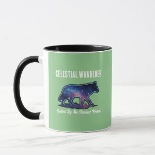 Caneca Silhueta de Lobo Galáxia Solitário