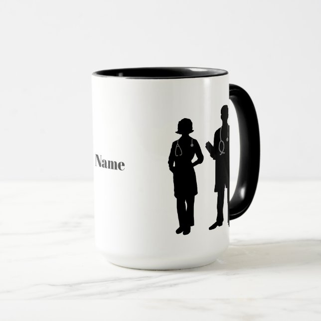 Caneca Silhueta de Médicos (Frente Esquerda)