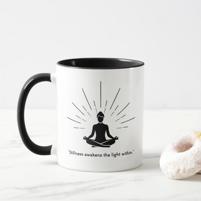 Caneca Silhueta de Meditação Radiante (Com Donut)