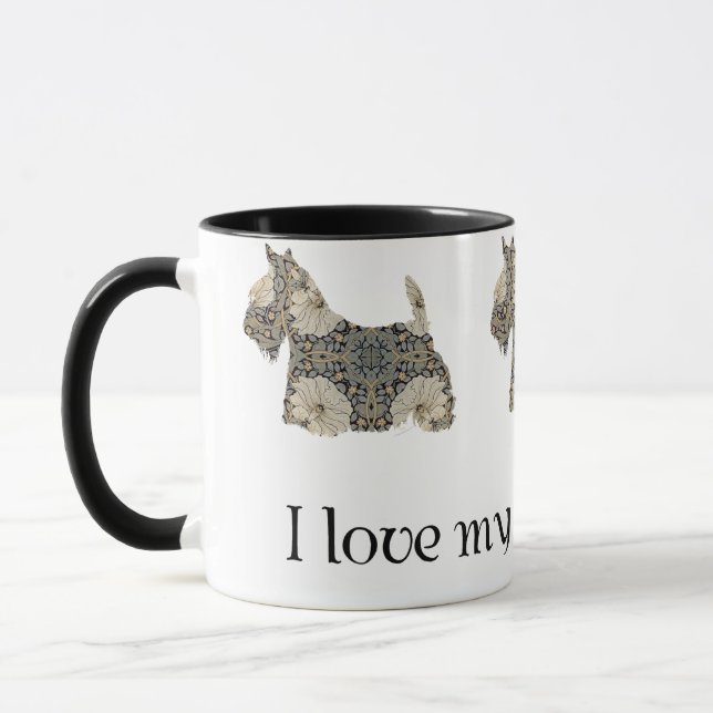 Caneca Silhueta Divertida do Terrier Escocês (Esquerda)