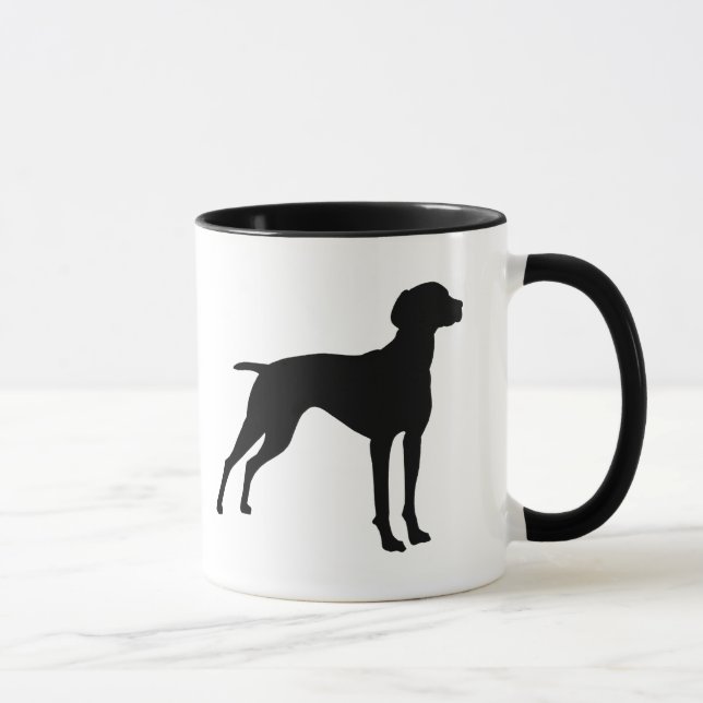 Caneca Silhueta do cão de Vizsla (preto) (Direita)
