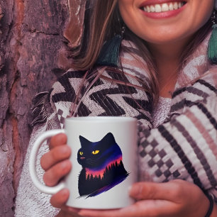 Caneca Silhueta do Pôr do Sol na Floresta, Café In