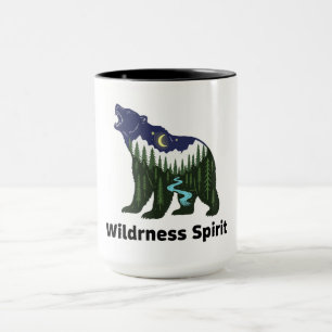 Caneca Silhueta do Urso Espírito da Natureza Floresta R